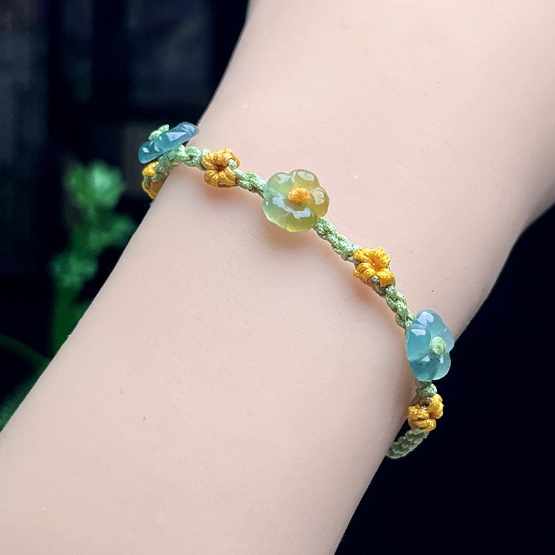 Accessories Woman - Bracciale con fiori di giadeite Myanmar,